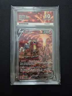 Pokemon Entei v TCG Card Crown Zenith Graded Ace 10 GG36/GG70 - Image 1