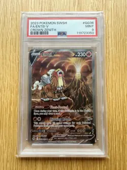 PSA 9 Entei V GG36/GG70 Pokemon Crown Zenith Full Art Holo Graded Card - Image 1