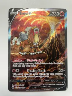 Pokemon Entei V Gg36/Gg70 Crown Zenith: Galarian Gallery Illustration Rare Card - Image 1