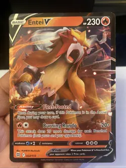022/172 Pokemon Entei v Ultra-Rare Brilliant Stars Card - Image 1