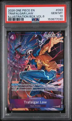 2026 One Piece Trafalgar Law Illustration Box Vol.6 P-093 Foil English PSA 10 - Image 1