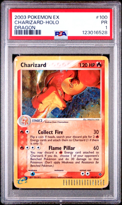 PSA 1 SWIRL 2003 Pokemon EX Dragon Charizard Holo Foil 100/97 Secret Rare - Image 1