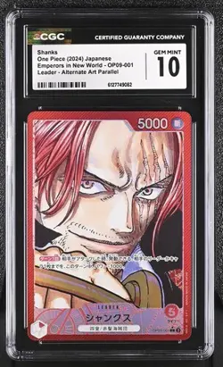 Japanese Shanks OP09-001 Alternate Art Parallel One Piece CGC 10 Gem Mint - Image 1