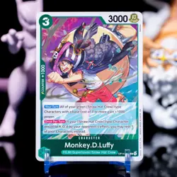 One Piece CCG Monkey D. Luffy The Azure Sea's Seven R Foil OP14-034 NM - Image 1