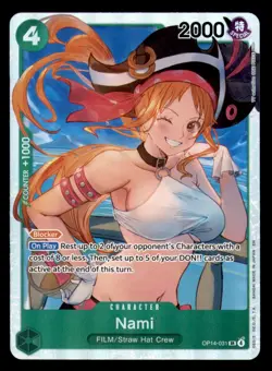 Nami OP14-031 Super Rare The Azure Sea's Seven One Piece Foil Near Mint - Image 1