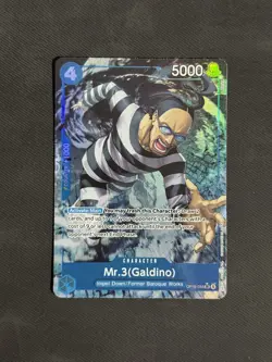 One Piece CG: Mr.3 (Galdino) OP16-056 Alt Art SR - The Time Of Battle (NM) - Image 1