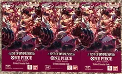 One Piece TCG OP-11 A Fist of Divine Speed Sleeved Booster Pack lot of 3 - Image 1