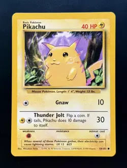 5X Pokemon 1999 Base Set Pikachu 58/102 Yellow Cheeks Vintage Lot WOTC NM - Image 2
