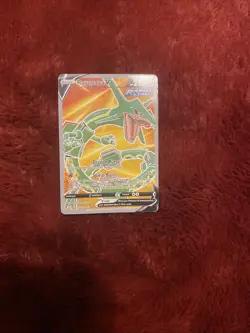 Pokemon TCG Basic Rayquaza V Card Near Mint Conditions Little Damage - Image 1