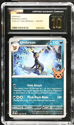 CGC 10 PRISTINE Umbreon 2024 Trick or Trade Halloween Pokemon Card #130 - Image 1