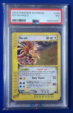 2003 POKEMON CARD SKYRIDGE HO-OH 149/144 HOLO SECRET RARE CRYSTAL TYPE PSA 7 NM - Image 1