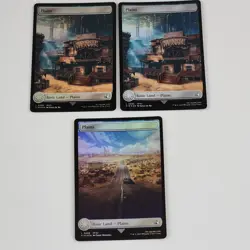x3 Plains (0295 & 0296) Final Fantasy (Full Art) Foil NM MTG FIN Card Lot Magic - Image 1