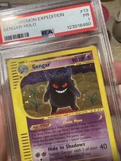 PSA 1 SWIRL 2002 Expedition Gengar Holo Foil 13/165 WOTC E-Reader Pokemon - Image 3