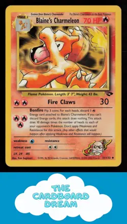 Blaine's Charmeleon Gym Challenge #031/132 Pokemon Card MP WotC - Image 1