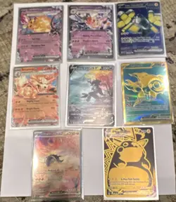 Pokemon TCG Full Art Holo Card Lot 8 - Pikachu VMAX TG29, Great Tusk ex - Image 1