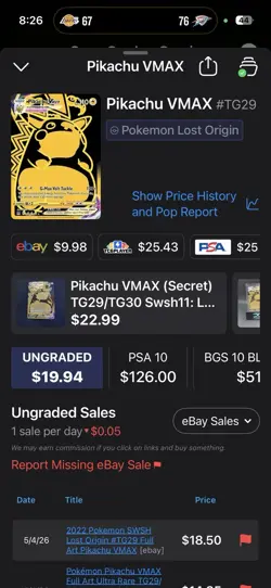 Pokemon TCG Full Art Holo Card Lot 8 - Pikachu VMAX TG29, Great Tusk ex - Image 3