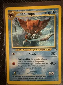 Pokemon TCG Kabutops Neo Discovery Holo Card 6/75 Unlimited Rare LP - Image 1