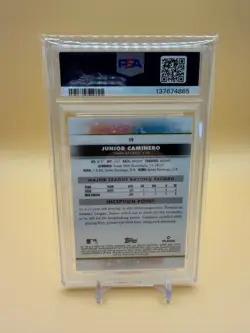 2024 Topps Inception Junior Caminero #58 /10 (RC) Orange Rays PSA 10 POP 3 - Image 2