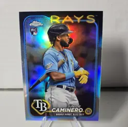 2024 Topps Chrome Update Series Rookie Debut Junior Caminero Prism Refractor - Image 1