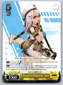Pursuit of Firepower, Neon NIK/S117-E004 GODDESSOFVICTORY:NIKKE Weiss Schwarz NM - Image 1