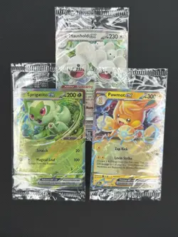 Pokemon EX Lot Of 3 Cards Pawmot 73/197 Maushold 155/182 Sprigatito 087 - Image 1