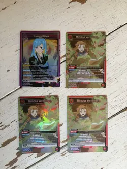 3 Red Mimosa 4 Yuno– SR –Union Arena Black Clover And Miwa JJK SR purple - Image 1