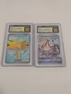 Pokemon Japanese Zapdos Ex SR 151/Milotic CHR CGC Pristine Graded Full Art Cards - Image 1