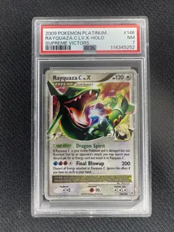 2009 Pokemon Platinum Supreme Victors Rayquaza C LV.X-Holo Card PSA 7 - Image 1