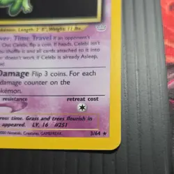 Pokemon TCG Celebi Holo Rare Neo Revelation 3/64 Eng 2000 50 HP - Image 3