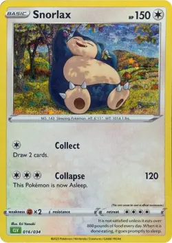 Snorlax Holo Classic Collection Trading Card Game Classic 016/034 NM Pokemon - Image 1