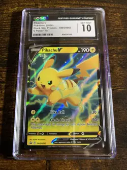 Pokemon Pikachu V TCG Sword & Shield SWSH063 Holo Promo Card CGC 10 - Image 1