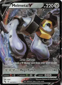 Pokemon TCG Melmetal V #047/078 Holo Pokemon GO NM - Image 1