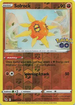 Pokemon TCG Solrock #039/078 Reverse Holo Pokemon GO NM - Image 1