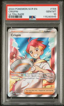 2024 Pokemon Scr En-Stellar Crown #164 Crispin Ultra Rare PSA 10 - Image 1