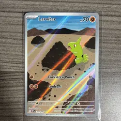 Pokemon Card Larvitar 203/197 Illustration Rare Obsidian Flames Near Mint - Image 1