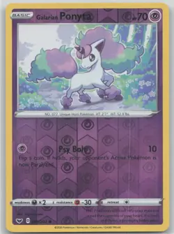 Galarian Ponyta 081/202 Sword & Shield Reverse Holo Common Pokemon HP - Image 1