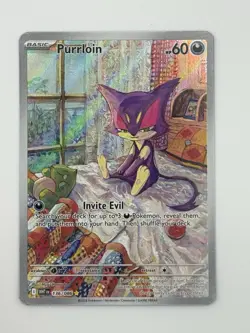 Pokemon TCG Purrloin 136/086 Sv: White Flare Illustration Rare Holo - Image 1