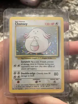 Pokemon TCG Base Set Chansey Holo Card #3/102 MP Condition - Image 1
