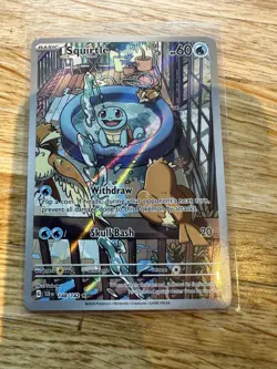 Pokemon TCG Squirtle Stellar Crown Illustration Rare Card 148/142 NM - Image 1