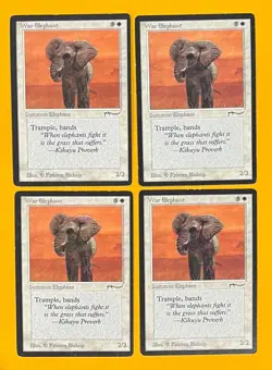 MTG WAR ELEPHANT (x 4) (Dark) Arabian Nights (OldManMTG 007-615) - Image 1