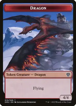 4x Dragon Token (4/4 flying) - NM - Dominaria United - SPARROW MAGIC - Image 1