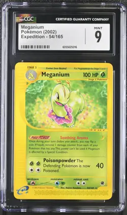 CGC 9 MINT Meganium 2002 Expedition 54/165 Pokemon Card - Image 1