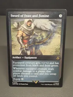 MTG Sword of Feast and Famine 261 Mythic Foil Etched Assassin's Creed - Image 1