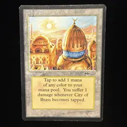 MTG City of Brass Arabian Nights Land ENG Uncommon Mark Tedin MP+ #70 - Image 1