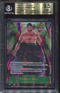 Roronoa Zoro OP06-118 SEC BGS 9.5 Wings of the CaptainOne Piece Card - Image 1
