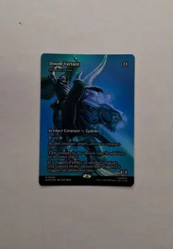 MTG Marvel Super Heroes DOOM VARIANT - ROAMING THRONE Borderless Mythic FOIL#099 - Image 1