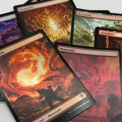 Lot of 5x Magic the Gathering Foil Mountains Full Art RANDOM Basic Lands MTG - Image 1