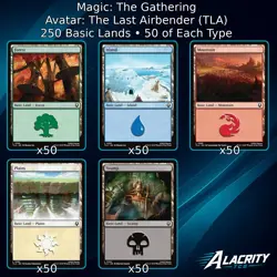 Magic The Gathering MTG Avatar TLA 250 Basic Land Set Lot 50x Each Commander EDH - Image 1