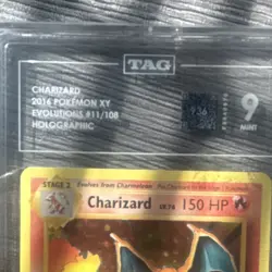 Pokemon 2016 XY Evolutions Charizard 11/108 Holo Rare TAG 9 Graded English - Image 3