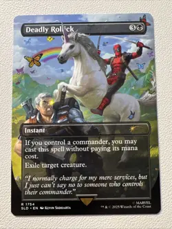Deadly Rolick MTG Secret Lair Secret Lair Deadpool Magic #1754 Extended Art LP - Image 1